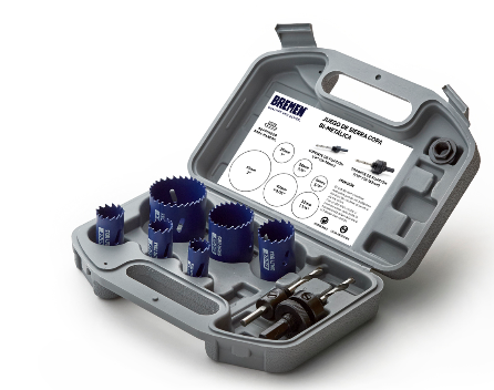 Sierra copa bi-metalica set 9Pzs (19-51mm) caja plastica Bremen