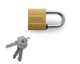 Candado de bronce reforzado traba a bolilla a 50mm Bremen