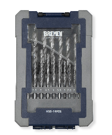Mecha HSS (acero rapdido) juego x 19Pzs (1-10mm) caja abs-tpr Bremen