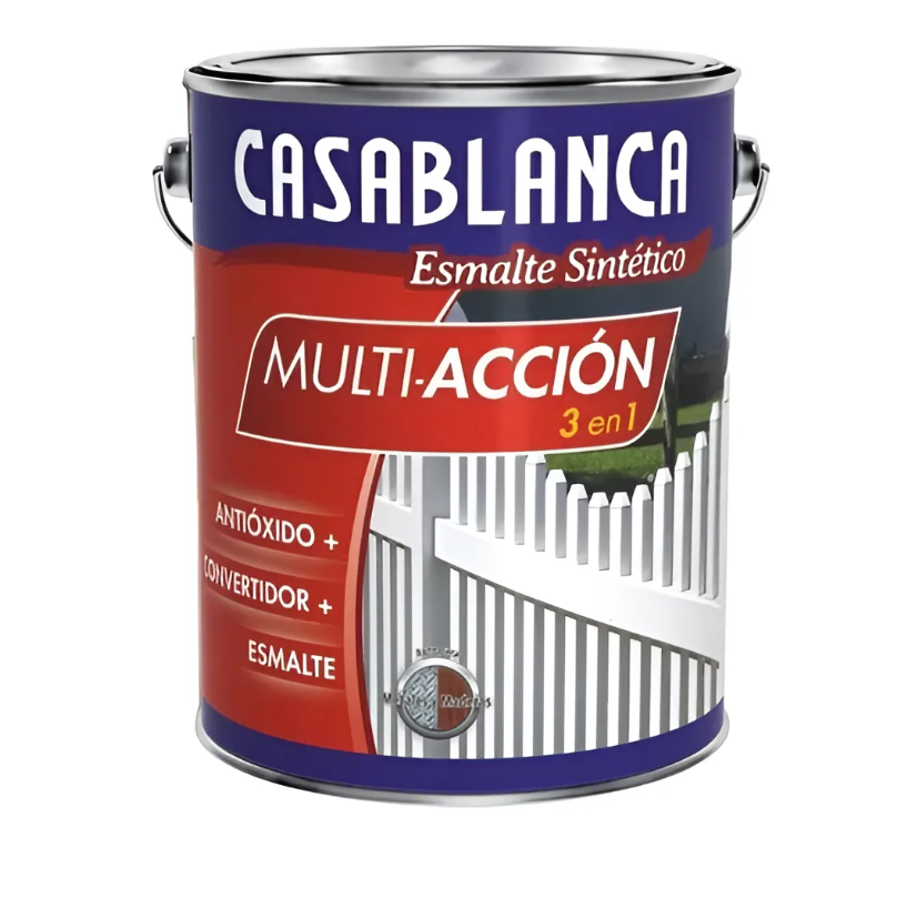 Pintura Sintetica Multiacción 3 en 1 Negro Brillante 4 Lts CASABLANCA