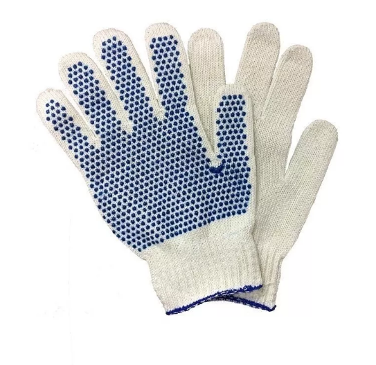 Guante Moteado Gris Liviano Motas Azules