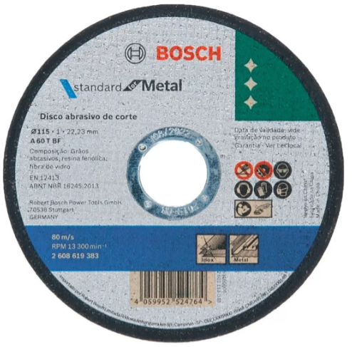 Disco de Corte metal 115x1,6mm BOSCH