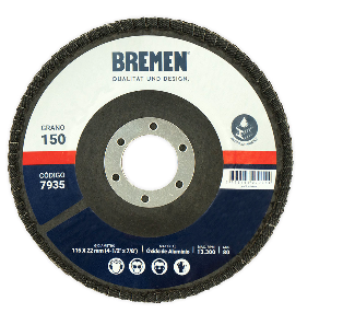 [7935] Disco Flap Bremen 4-1/2 (115x22mm) Ox.aluminio-150